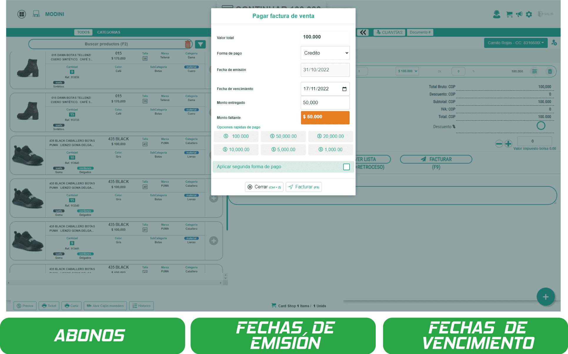 factura pos a credito